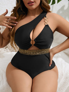 Maiô Plus Size Feminino Um Ombro Só Decotado