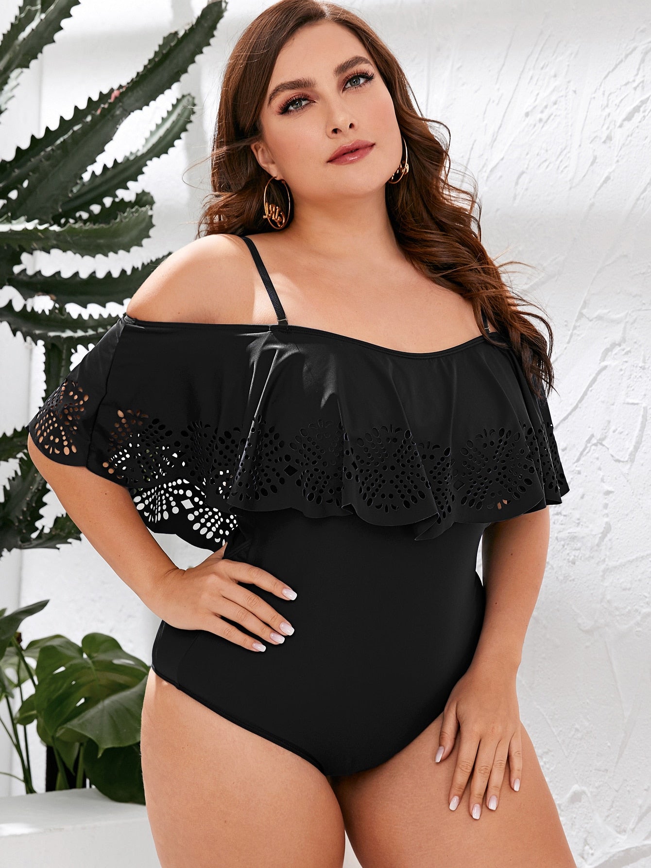 Maiô Plus Size Feminino Ciganinha Preto