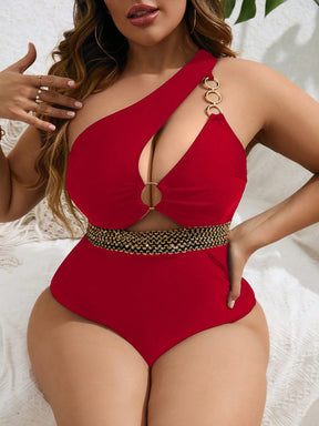 Maiô Plus Size Feminino Um Ombro Só Decotado