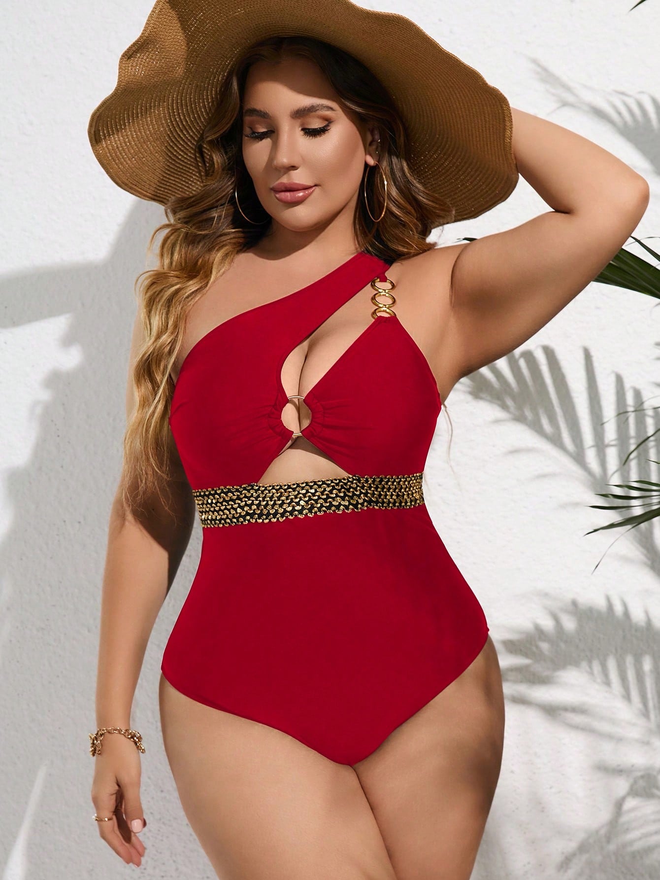 Maiô Plus Size Feminino Um Ombro Só Decotado