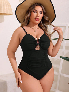 Maiô Disfarça Barriga Plus Size Feminino Decote V