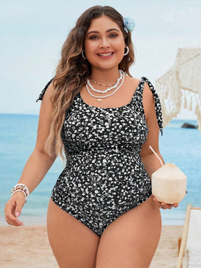 Maiô Plus Size Feminino com Laço nas Alças Alta Sustentação